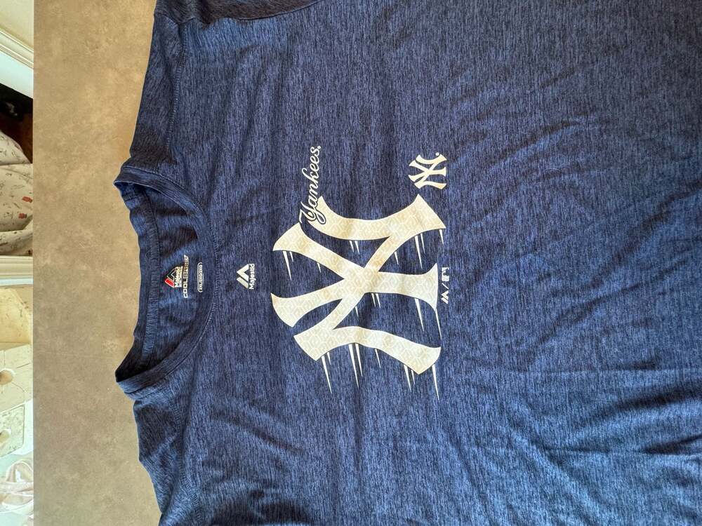 Majestic New York Yankees Cool Base Graphic T-Shirt Navy Heather 2XL
